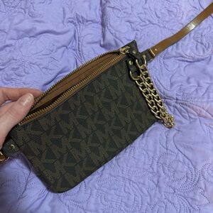 Michael Kors Brown and Gold Crossbody Fanny Pack Bag